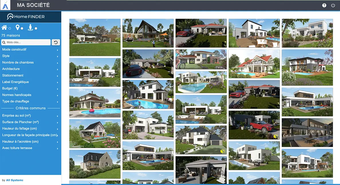 Home FINDER, catalogue ddigital de projets de maisons